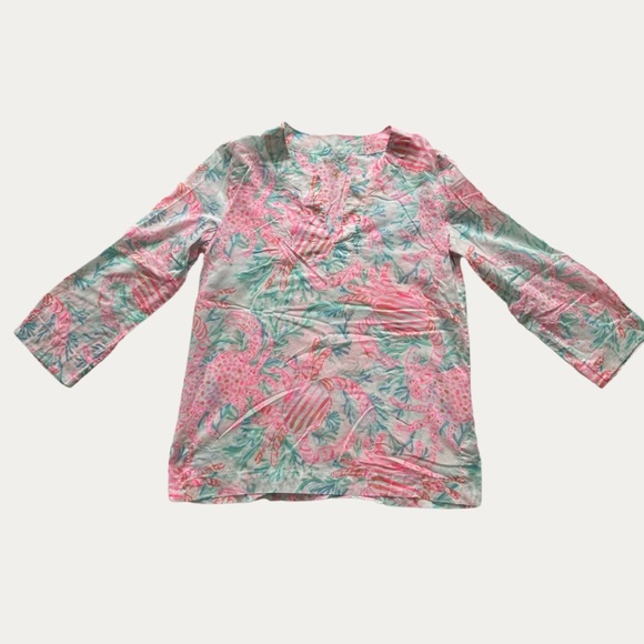 Lilly Pulitzer Amelia Island Getting Steamy Resort Crab Tunic Top - Picture 2 of 4